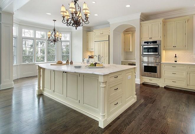 sleek and stylish laminate floors in contemporary apartment in Fairview NC